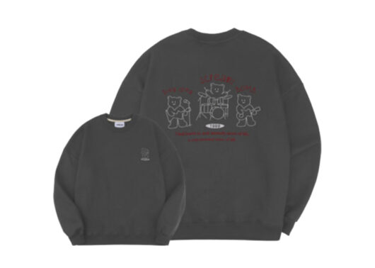 Ambler Band Bear Crewneck Dark Grey AMM1104