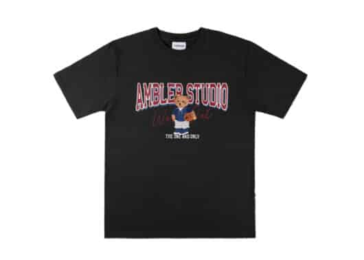 Ambler Basketball Bear Tee Black AS1003 front view