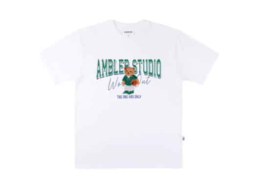 Ambler Basketball Bear Tee White AS1003