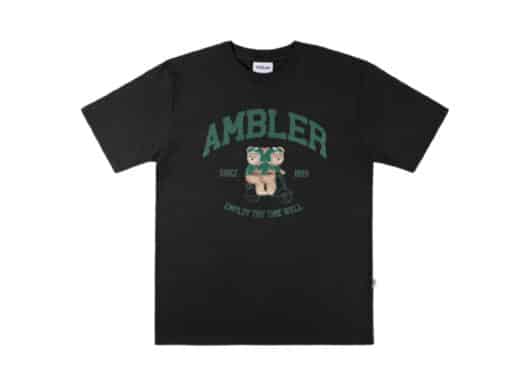 Ambler Delivery Bear Tee Black AS1014 front view