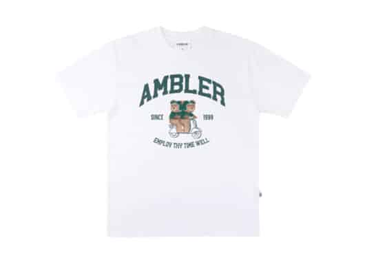 Ambler Delivery Bear Tee White AS1014 front view