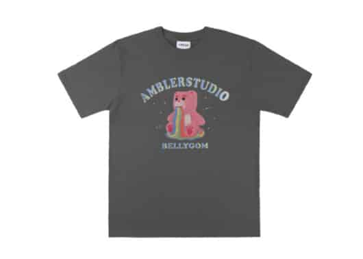 Ambler Rainbow Belly Bear Tee Dark Grey BS202 front view