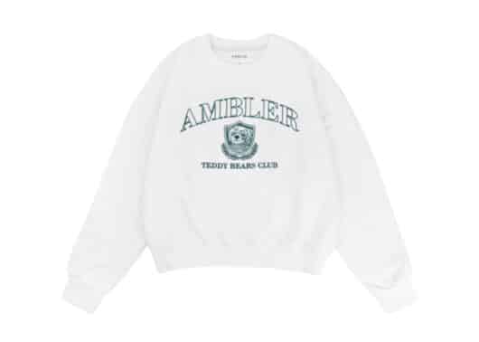 Ambler Teddy Bear Club Crewneck White AMC201