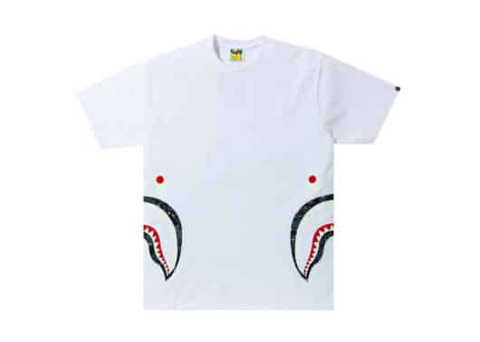 BAPE Side Space Camo Shark Tee White front view