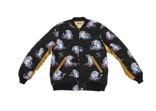 BAPE Tiger Pattern Cotton Jacket Black/Gold Front