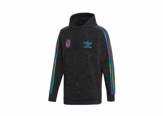 BAPE x Adidas Tech Hoodie Black front view