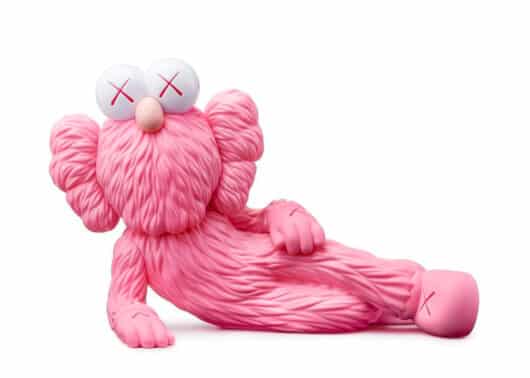 KAWS TIME OFF Vinyl Figure Pink front view