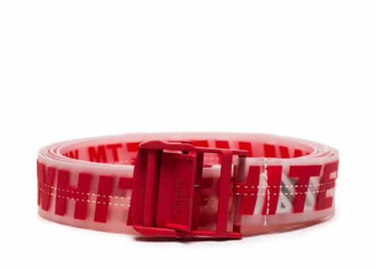 Off-White Industrial Logo Rubber Belt Red