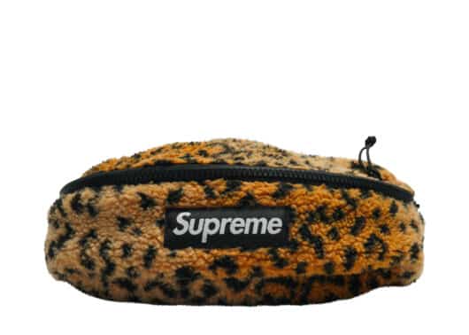 Supreme Leopard Fleece Waist Bag Yellow