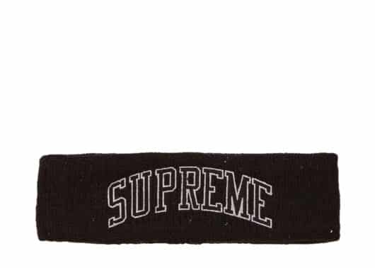 Supreme New Era Sequin Arc Logo Headband Black front view