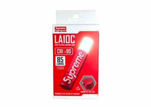 Supreme x Nitecore Mini Magnetic Camping Light Red front view