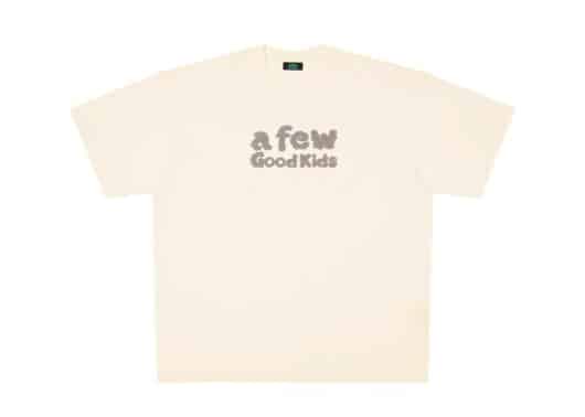 A Few Good Kids Basic Chenille Logo Tee Cream front virew