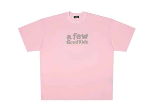 A Few Good Kids Basic Chenille Logo Tee Pink front view