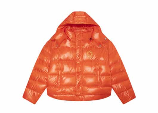 A Few Good Kids Basic Logo Puffer Down Jacket Orange front view