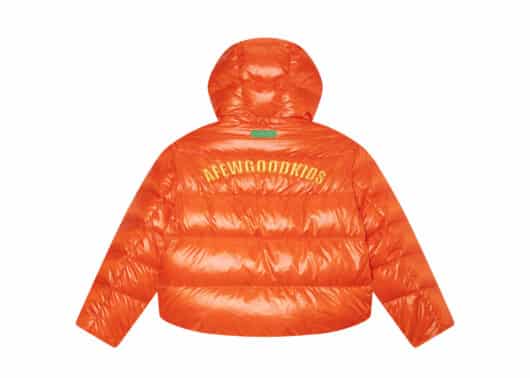 A Few Good Kids Basic Logo Puffer Down Jacket Orange back view
