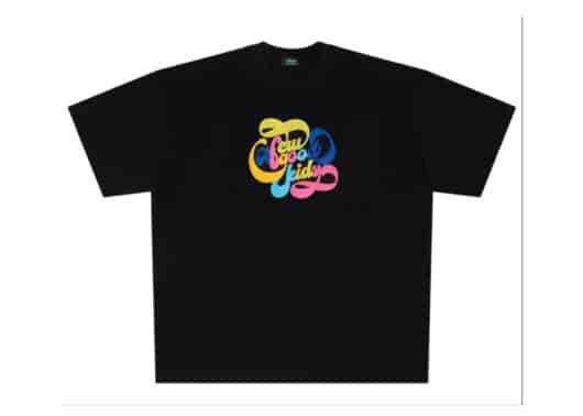 A Few Good Kids Brush Rainbow Tee Black front view