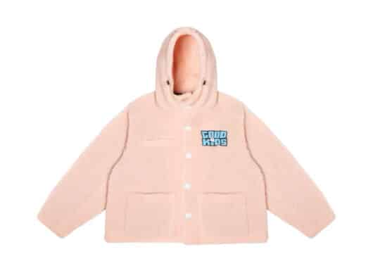 A Few Good Kids Embroidered Logo Fleece Jacket Pink front view