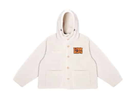 A Few Good Kids Embroidered Logo Fleece Jacket White front view
