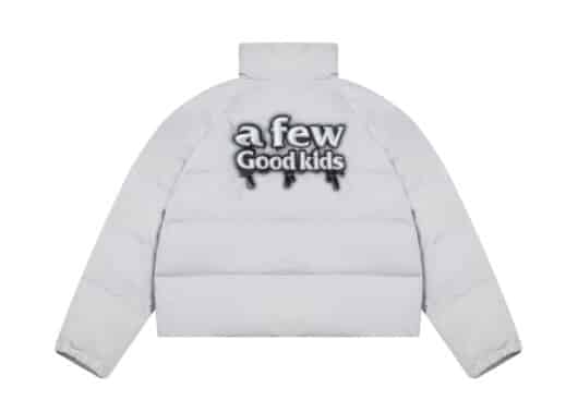 A Few Good Kids Glowing Effect Logo Puffer Jacket Grey back view
