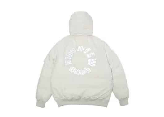 A Few Good Kids Reflective Logo Puffer Jacket White back view