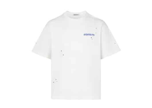 Aventen Pin Target Print Distressed Tee White front view