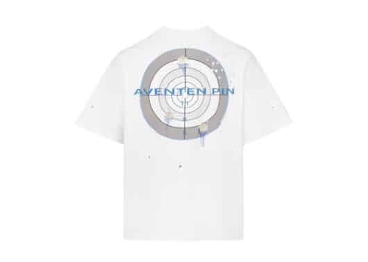 Aventen Pin Target Print Distressed Tee White back view
