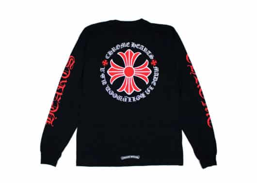 Chrome Hearts Made In Hollywood Plus Cross LS Tee BlackRed back view