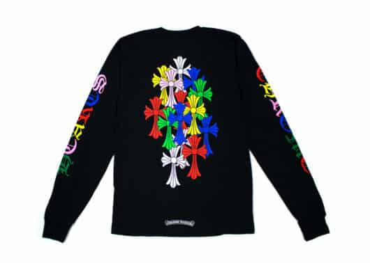 Chrome Hearts Multi Color Cross Cemetery LS Tee Black back view