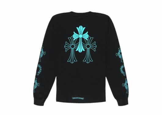 Chrome Hearts Triple Cross Logo LS Tee BlackBlue back view