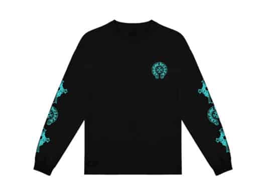 Chrome Hearts Triple Cross Logo LS Tee BlackBlue front view