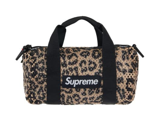 Supreme Mesh Mini Duffle Bag Leopard front view