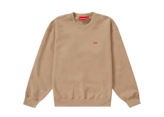 Supreme Small Box Crewneck Tan front view