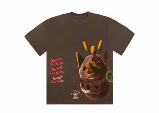 Travis Scott Never Backward Tee Brown front view