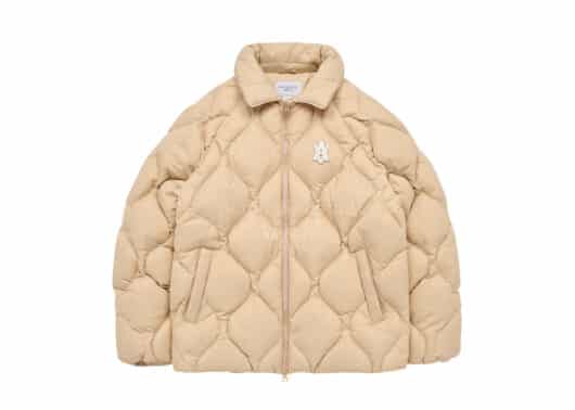 ADLV A Logo Emblem Patch Quilting Down Jacket Beige