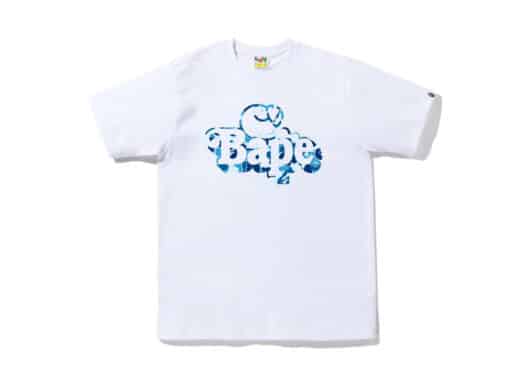 BAPE ABC Camo Milo on Bape Tee White Blue