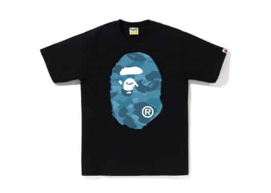 BAPE Honeycomb Camo Big Ape Head Tee Black Blue
