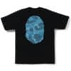 BAPE Honeycomb Camo Big Ape Head Tee Black Blue - Image 2