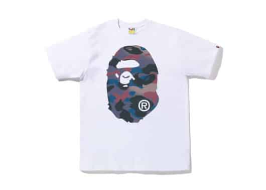 Bape Grid Camo Big Ape Head Tee White Purple