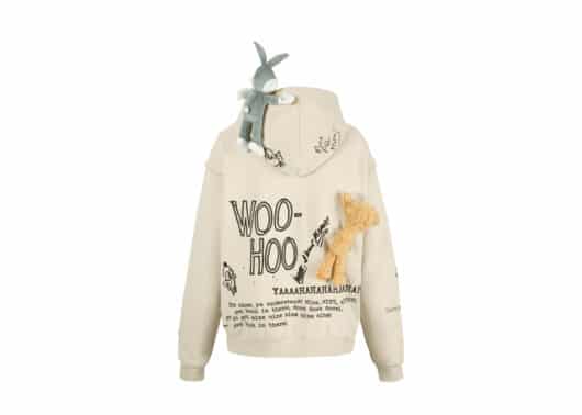 13De Marzo x Looney Tunes Daffy Duck Sketch Zip Hoodie Khaki back view