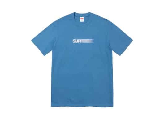 Supreme Motion Logo Tee (SS23) Faded Blue front view