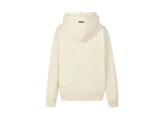 13De Marzo Bear Knit Suture Layered Hoodie Cream back view
