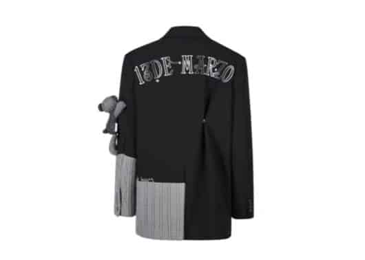 13De Marzo Double Layer Knit Patch Suit Black - Image 2