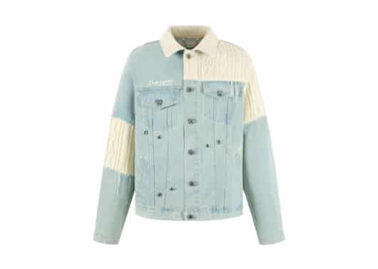 13De Marzo Weave Knit Blend Denim Jacket Blue - Image 2
