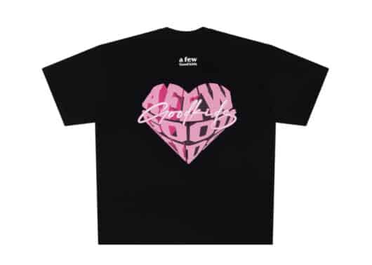 A Few Good Kids 3D Heart Logo Tee Black back view