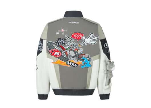 13De Marzo x Looney Tunes Bugs Bunny Racing Jacket Grey back view
