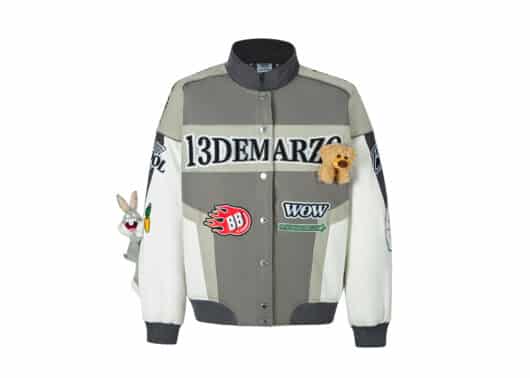 13De Marzo x Looney Tunes Bugs Bunny Racing Jacket Grey front view