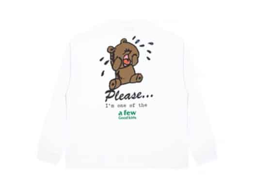 A Few Good Kids Cry Bear LS Tee White back view