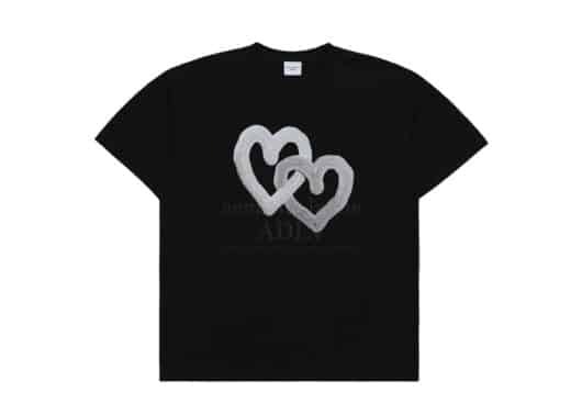 ADLV Fuzzy Heart Artwork Tee Black front view