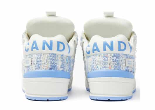 Candy Donda Tweed Curbmelo Sneaker Blue back view