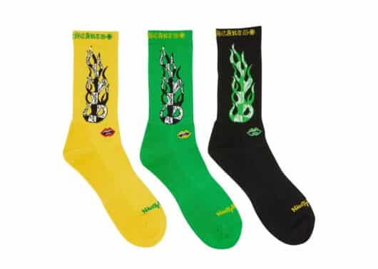 Chrome Hearts x Matty Boy Flame Socks 'Green Yellow Black'